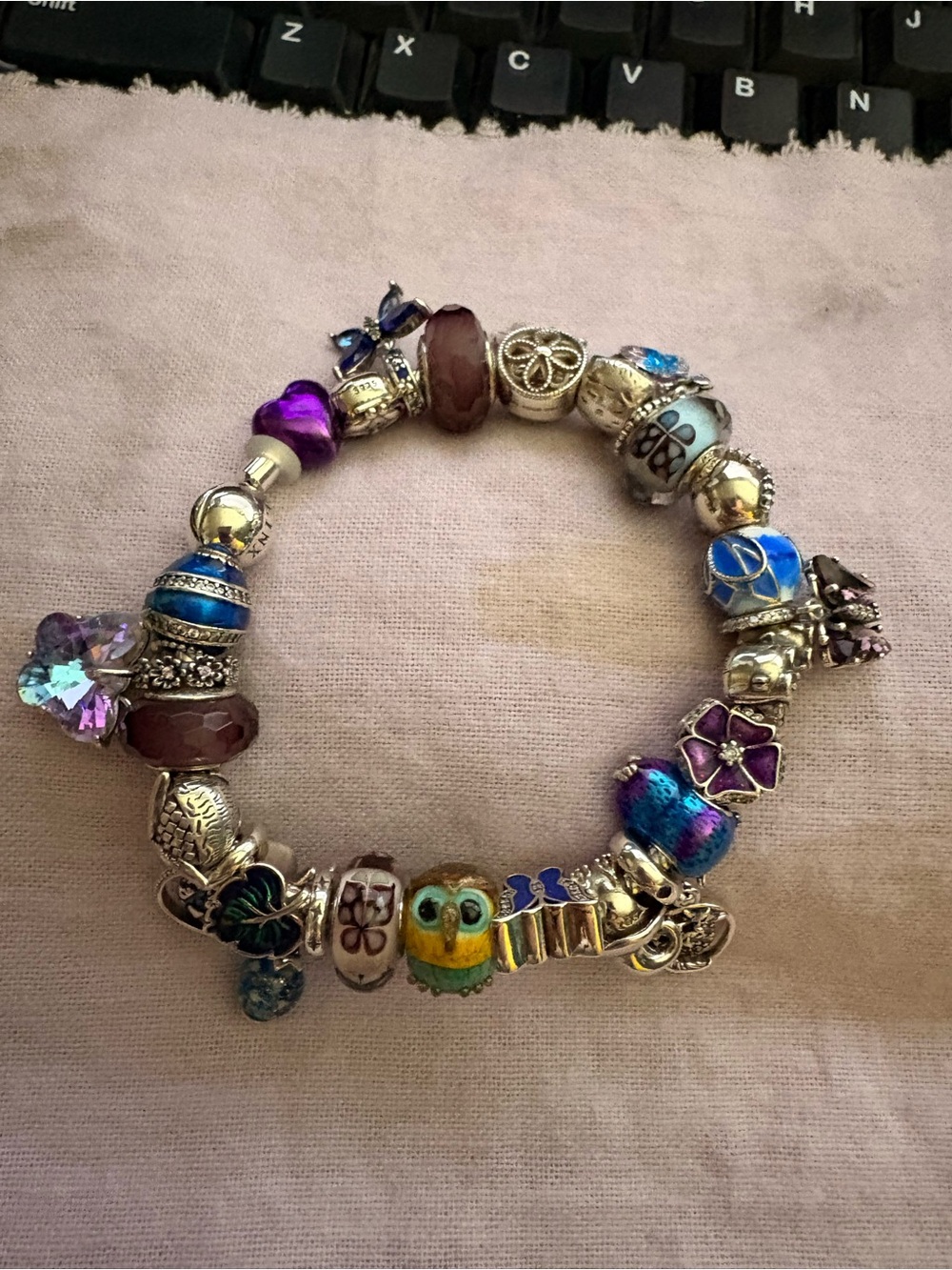 Linx owl and butterfly bracelet